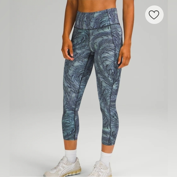 lululemon athletica Pants - Lululemon Fast & Free High-Rise Leggings Dimensional Icing Blue Multi Pattern- 8